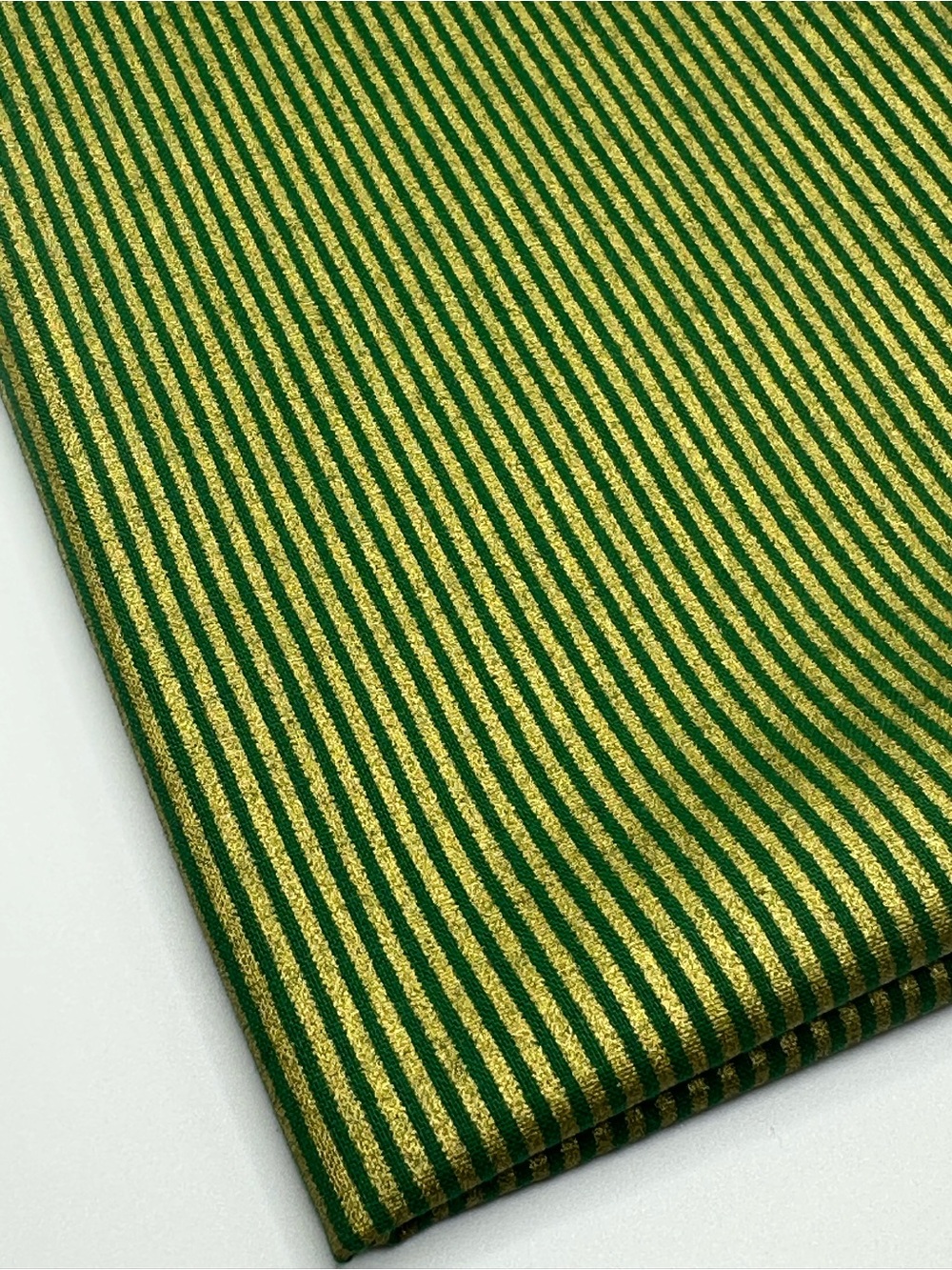 Green and Gold Striped 100% Cotton Fabric